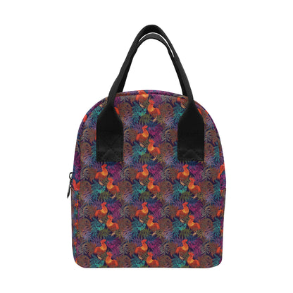 Rooster Print Style Insulated Lunch Bag