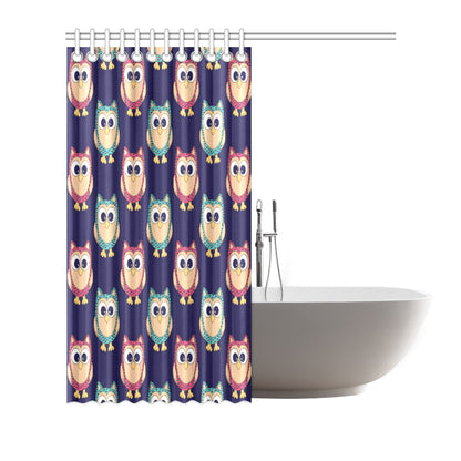 Owl Pattern Print Design A06 Shower Curtain