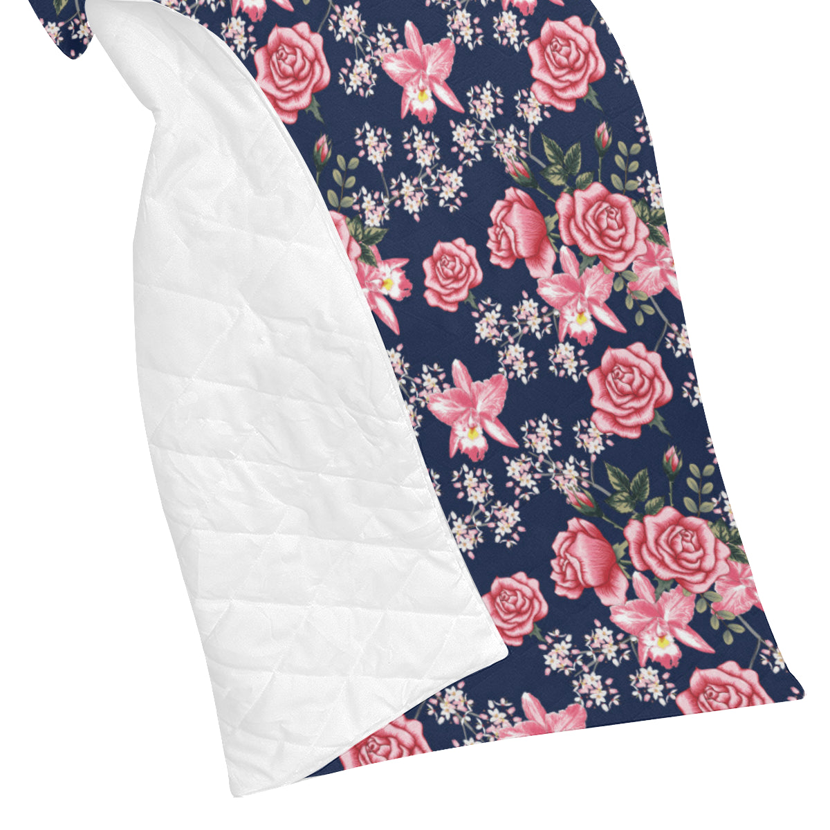 Rose Pattern Print Design A05 Premium Quilt