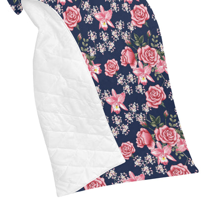 Rose Pattern Print Design A05 Premium Quilt