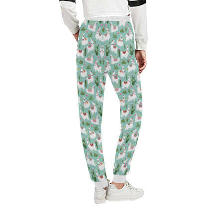 Llama with Cactus Themed Print Unisex Sweatpants