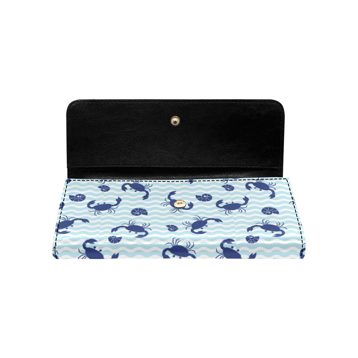 Crab Pattern Print Design 04 Women's Trifold Wallet