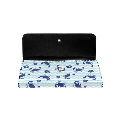 Crab Pattern Print Design 04 Women's Trifold Wallet