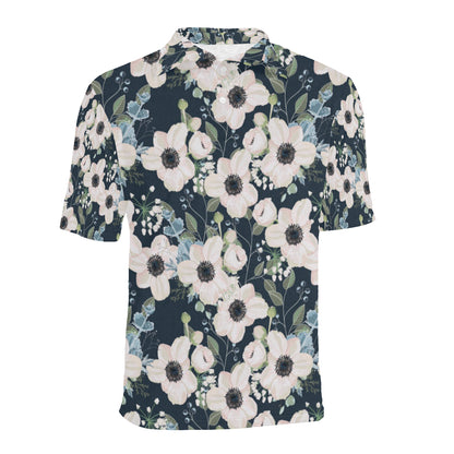 Anemone Pattern Print Design AM02 Men Polo Shirt