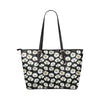 Daisy Print Pattern Leather Tote Bag
