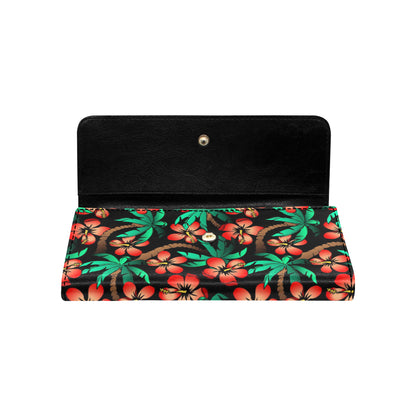 Hawaiian Themed Pattern Print Design H022 Women's Trifold Wallet