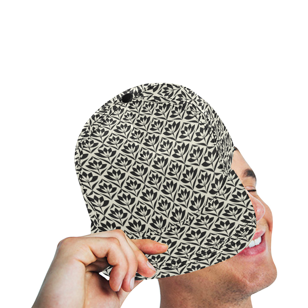 Lotus Pattern Print Snapback Cap