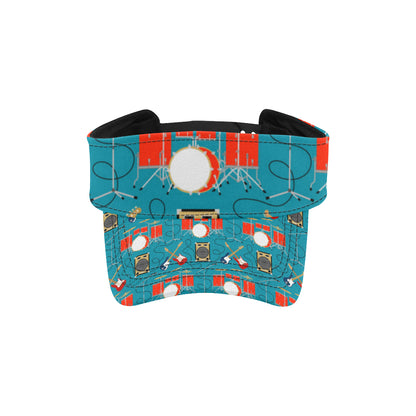 Drum Set Guitar Pattern Print Design 02 Unisex Sun Visor