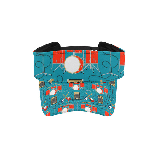 Drum Set Guitar Pattern Print Design 02 Unisex Sun Visor