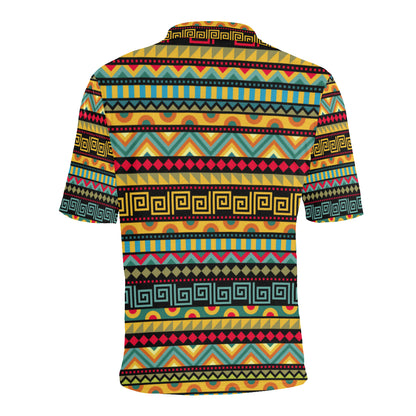 African Pattern Print Design 03 Men Polo Shirt