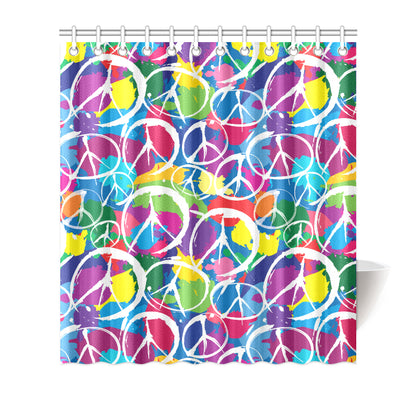Peace Sign Colorful Pattern Print Design A02 Shower Curtain