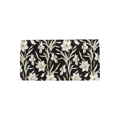 Daffodils Pattern Print Design DF06 Women's Trifold Wallet