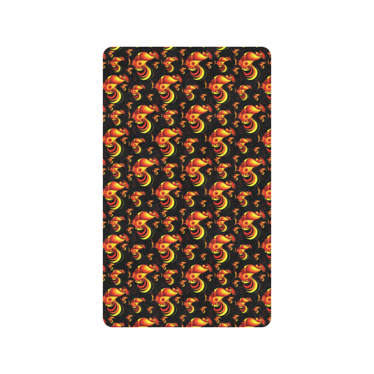 Rooster Print Themed Rubber Doormat