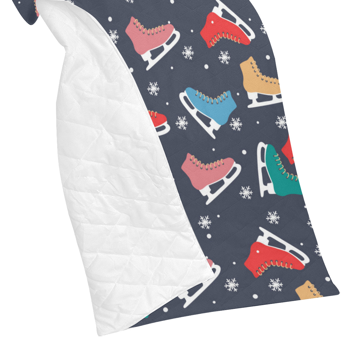 Ice Skate Pattern Print Design 04 Premium Quilt