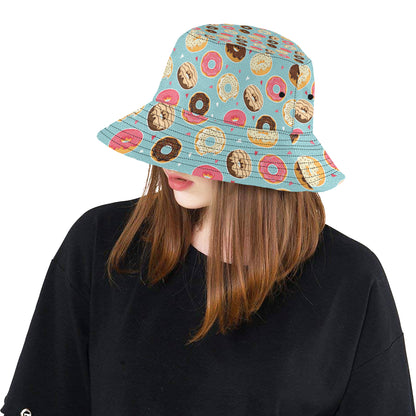 Donut Pattern Print Design DN04 Unisex Bucket Hat