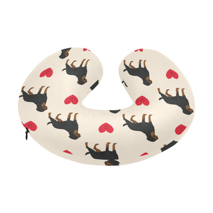 Rottweiler Pattern Print Design A02 U-Shaped Travel Neck Pillow