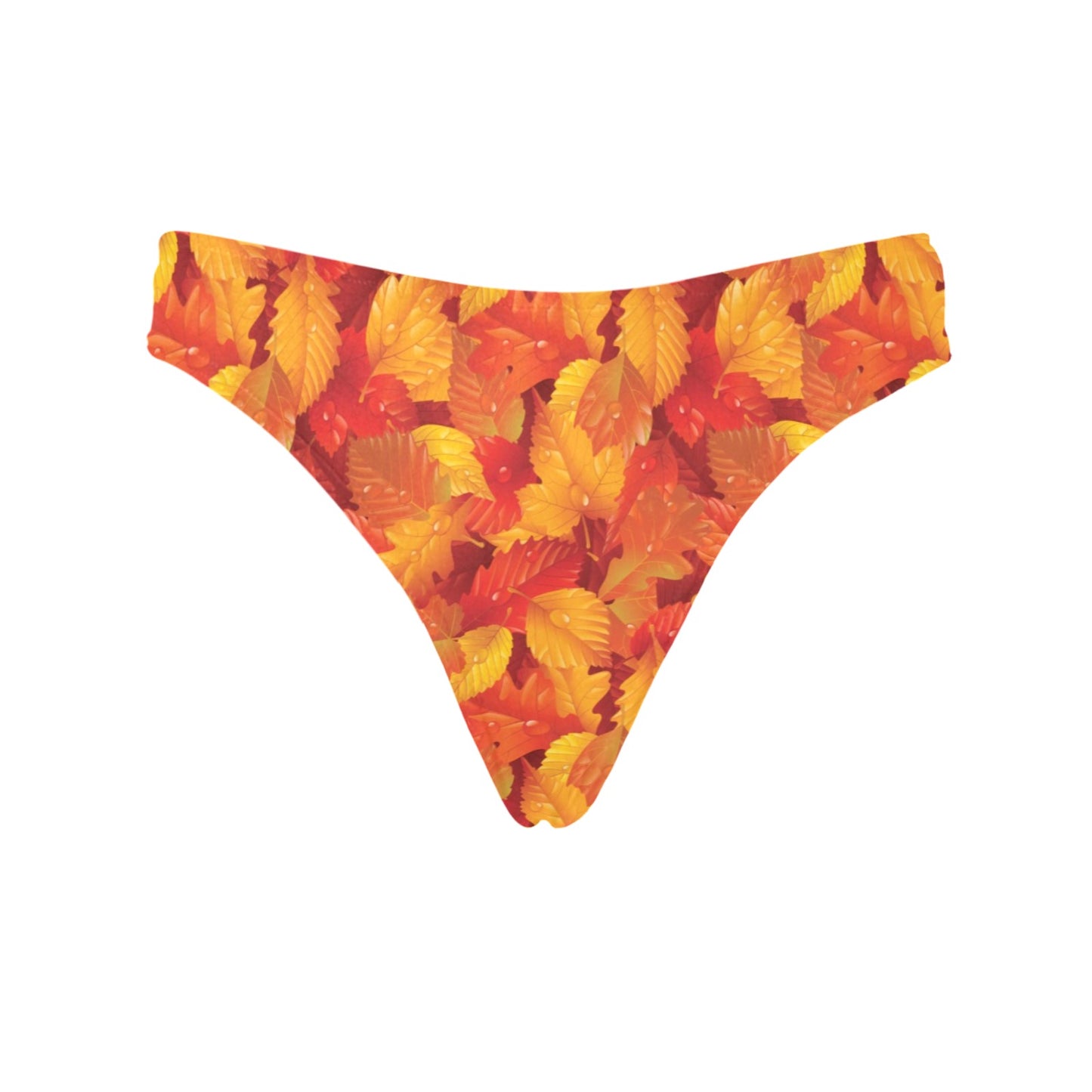 Elm Leave Autum Print Pattern Women's Thongs
