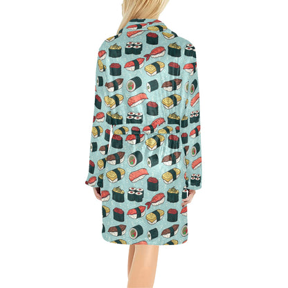 Sushi Pattern Design Women's Fleece Robe