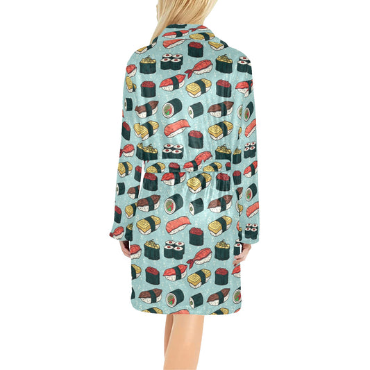 Sushi Pattern Design Women's Fleece Robe