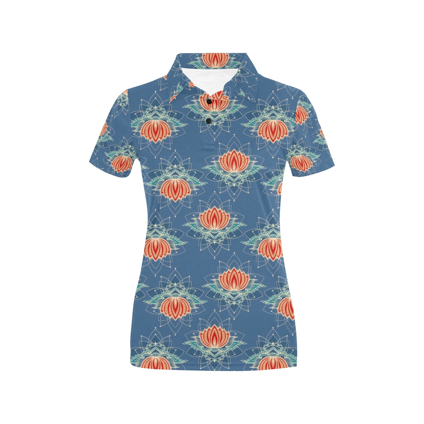 lotus Boho Pattern Print Design LO07 Women's Polo Shirt