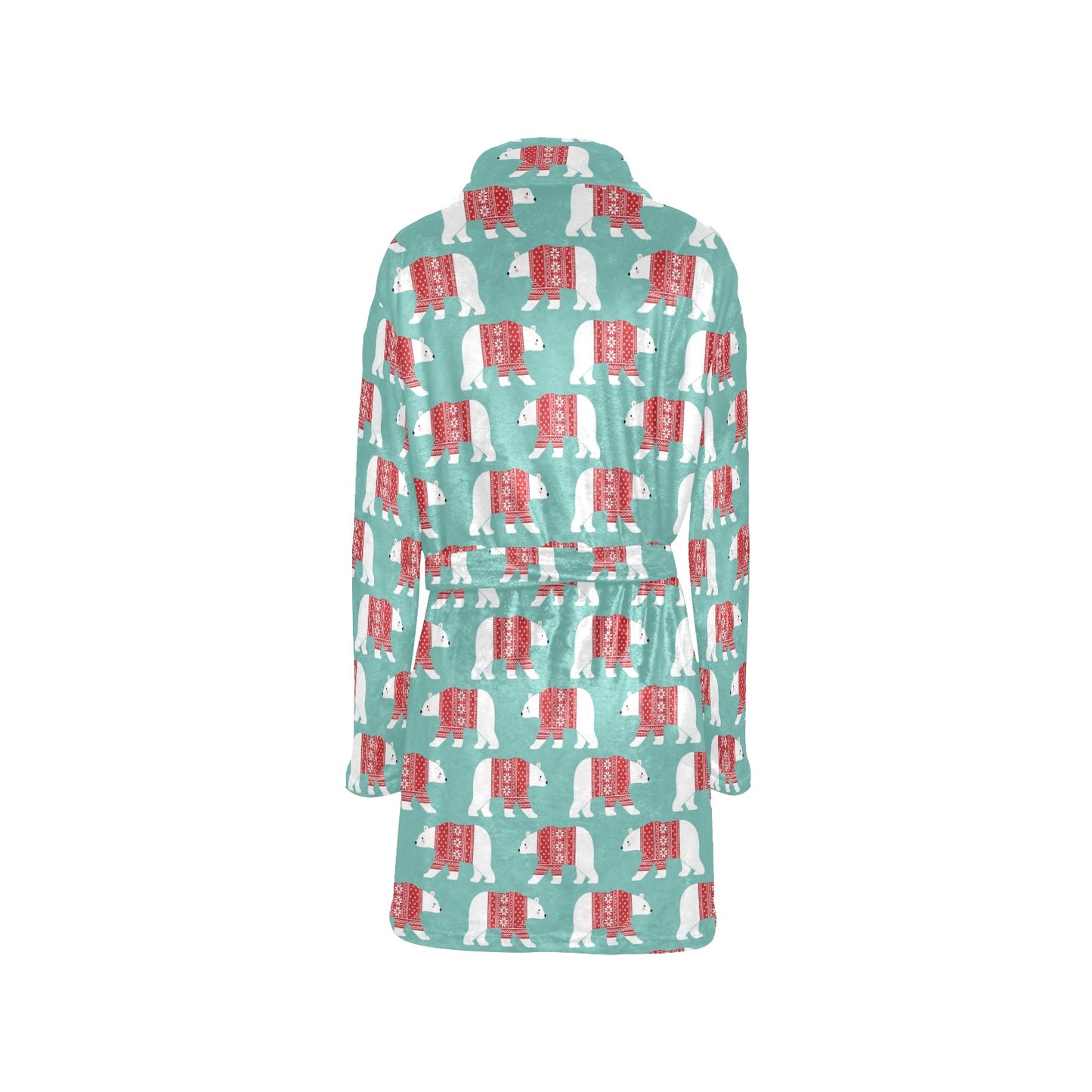 Polar Bear Pattern Print Design A04 Women's Fleece Robe