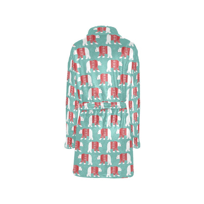Polar Bear Pattern Print Design A04 Women's Fleece Robe