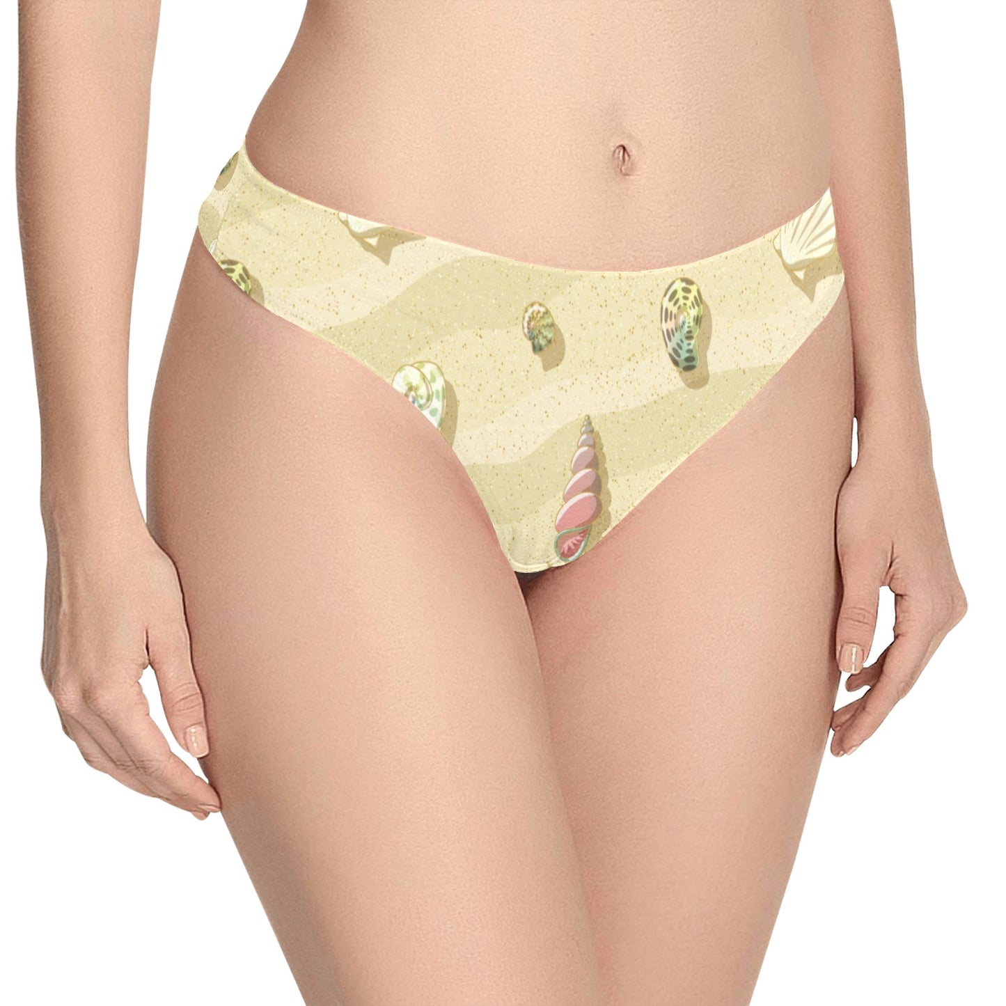 Beach with Seashell Theme Women's Thongs