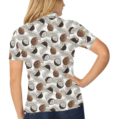 Coconut Pattern Print Design CN03 Women's Polo Shirt