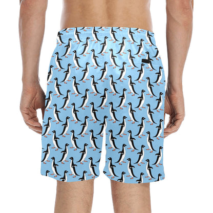 Penguin Dance Pattern Men's Swim Trunks Beach Shorts
