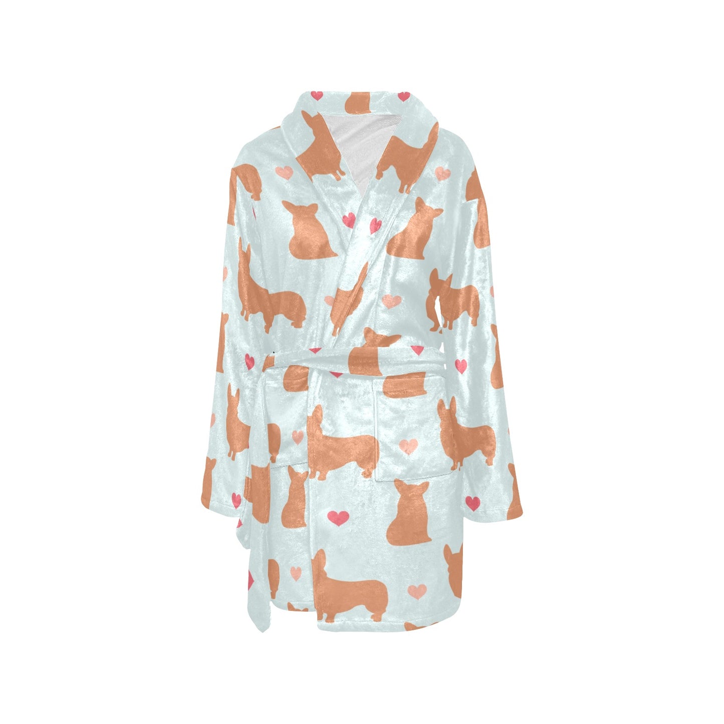 Pembroke Welsh Corgis Pattern Print Design A01 Women's Fleece Robe