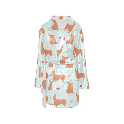Pembroke Welsh Corgis Pattern Print Design A01 Women's Fleece Robe