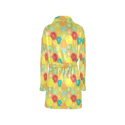 Citrus Pattern Print Design 01 Women's Fleece Robe