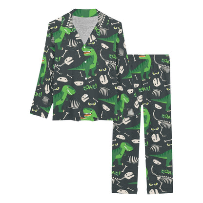 T Rex Pattern Print Design A05 Women's Long Pajama Set