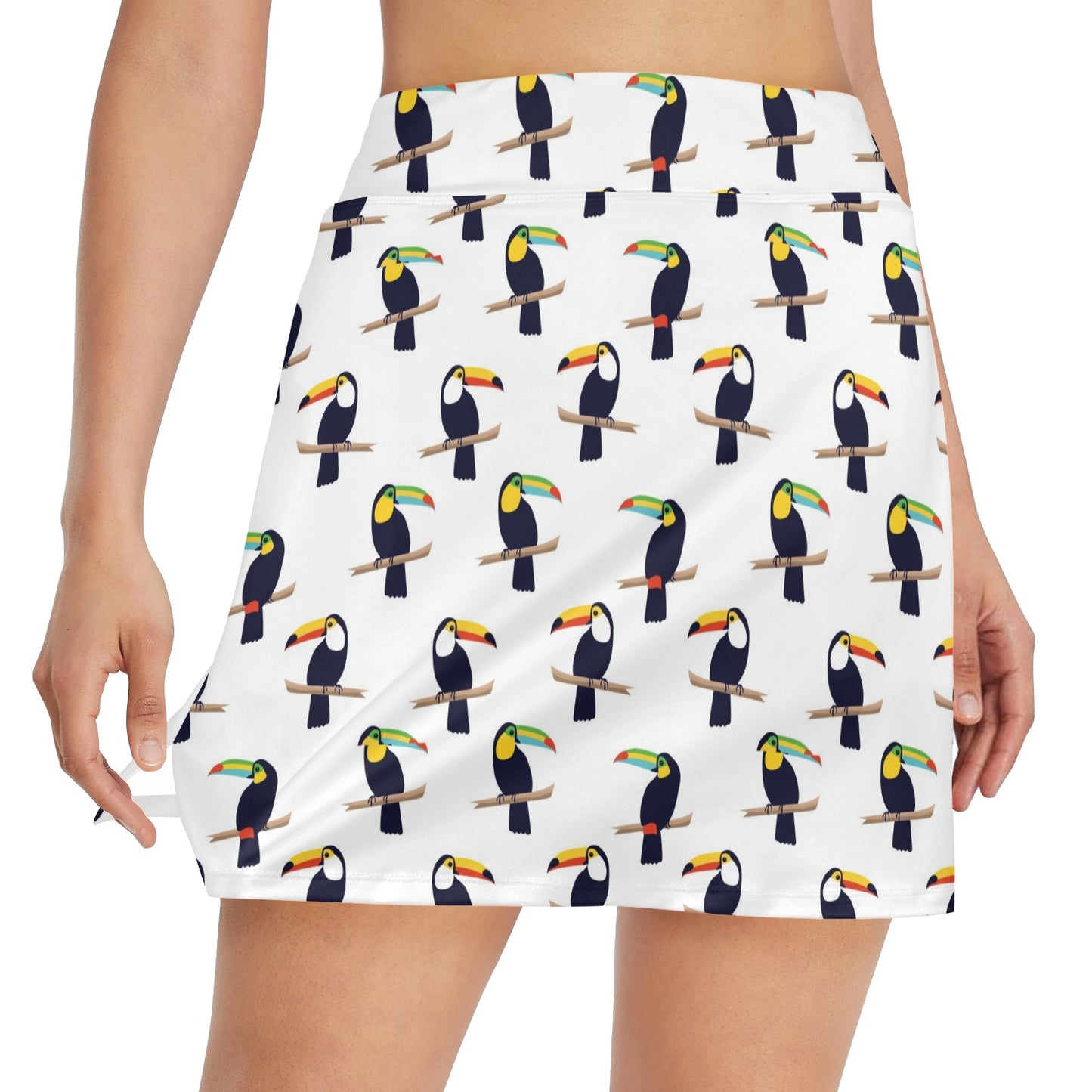 Toucan Print Design LKS305 17" Golf & Pickleball Skort with Pockets