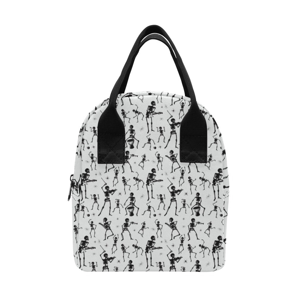 Skeleton Music Player Print Design LKS303 Insulated Lunch Bag