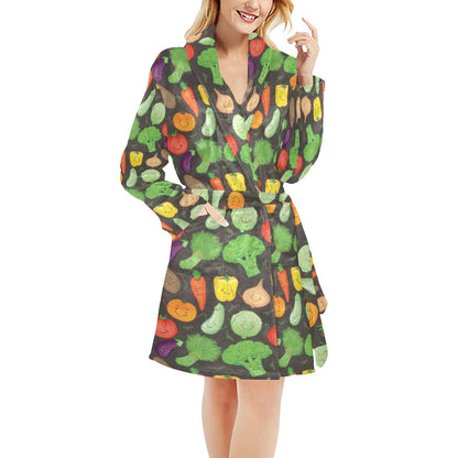 Vegan Funny Themed Design Print Women's Fleece Robe