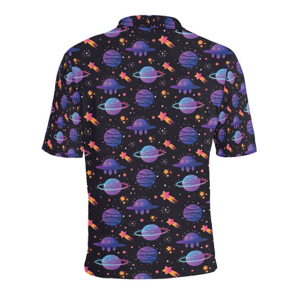 UFO Star Galaxy Print Design LKS308 Men Polo Shirt