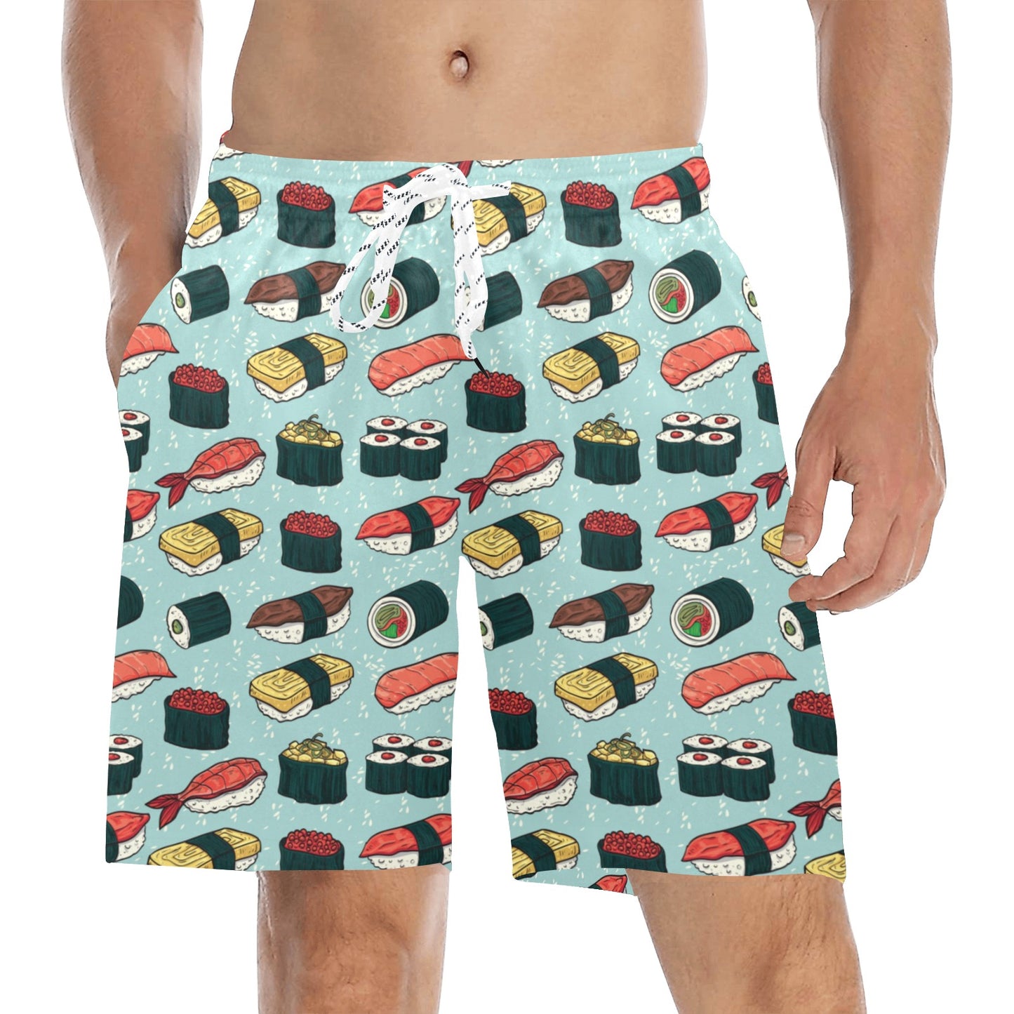 Sushi Pattern Design Men's Swim Trunks Beach Shorts