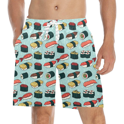 Sushi Pattern Design Men's Swim Trunks Beach Shorts