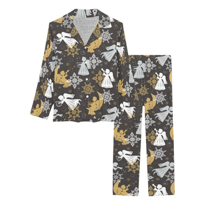 Angel Pattern Print Design 04 Women's Long Pajama Set