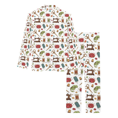 Sewing Equipment Print Design LKS304 Women's Long Pajama Set