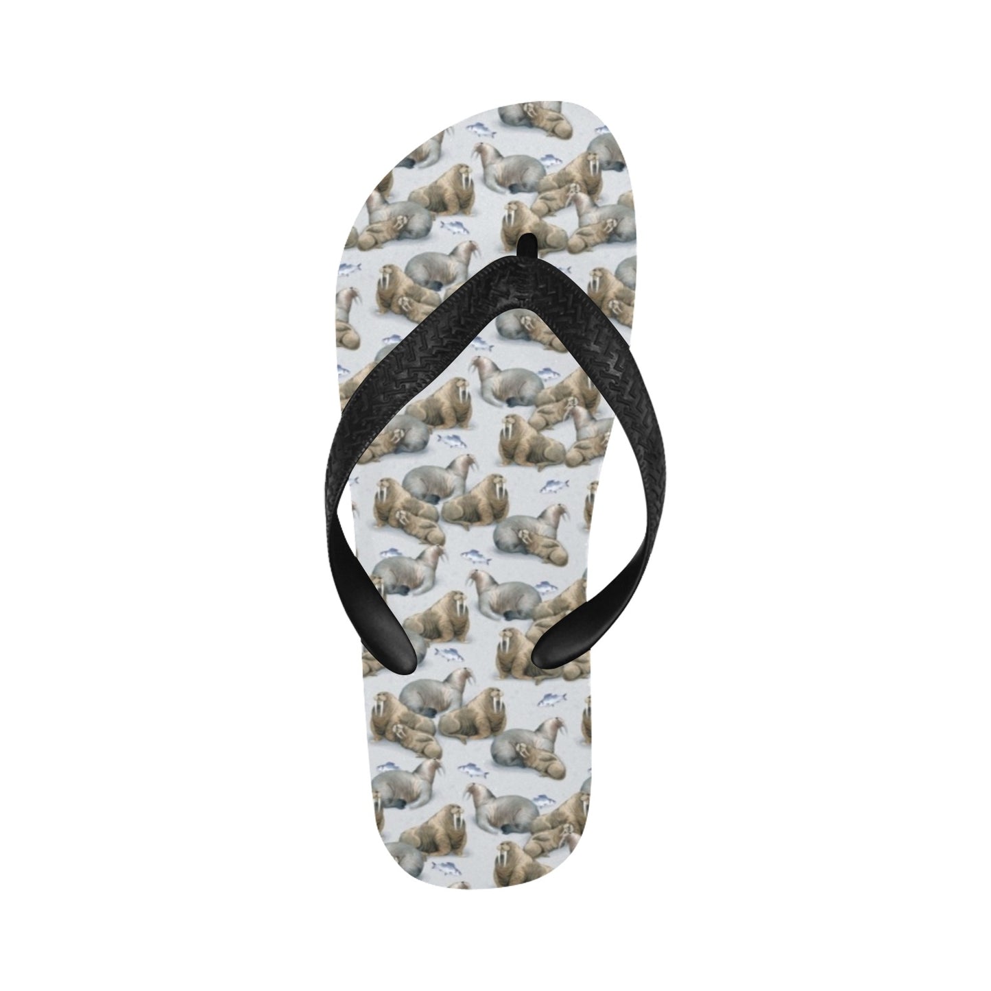 Walrus Print Design LKS401 Flip Flops