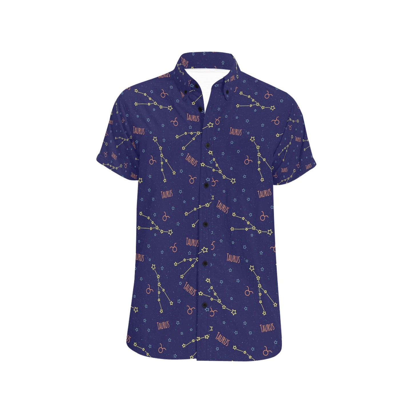 Taurus Print Design LKS301 Men Short Sleeve Button Up Shirt