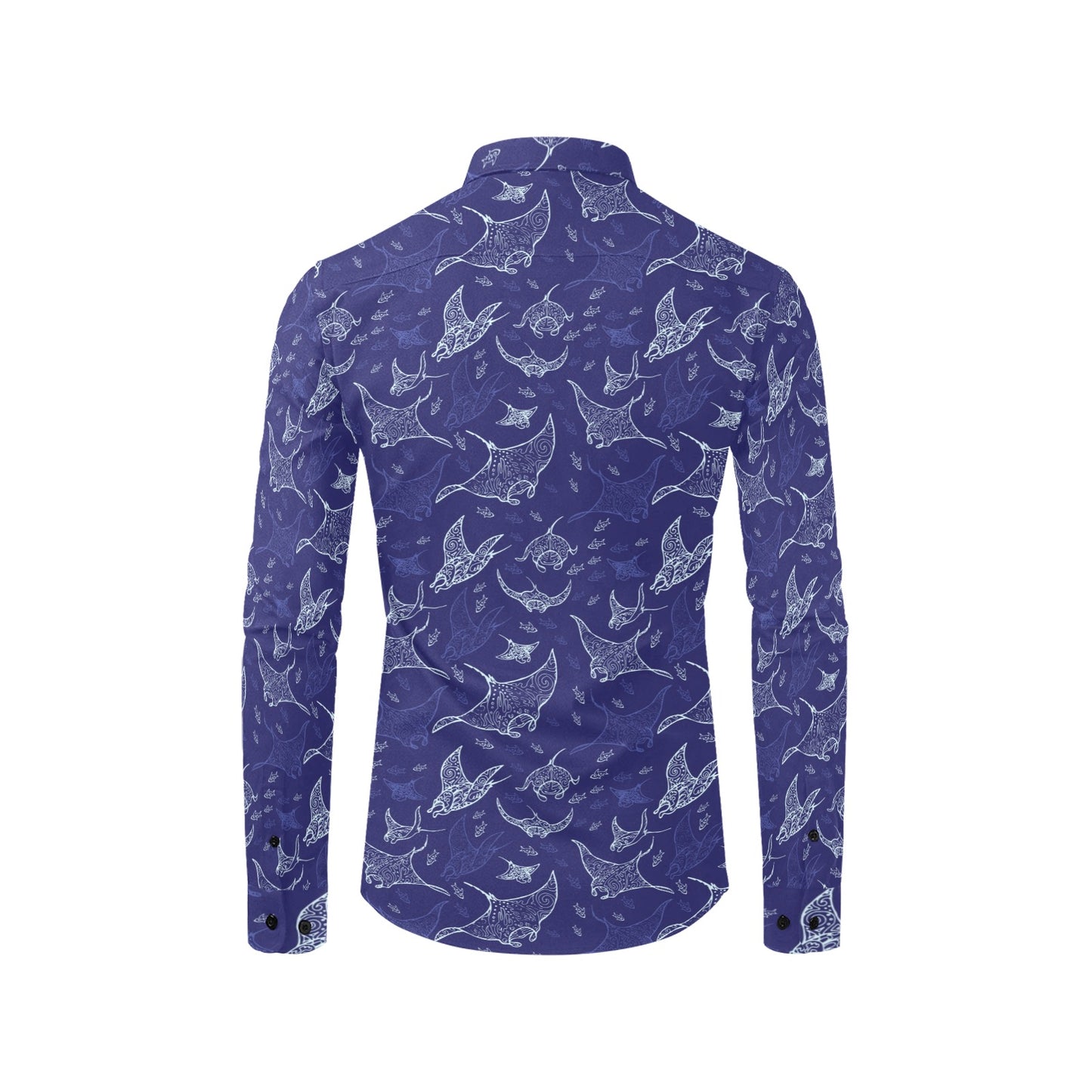 Manta Ray Print Design LKS401 Men's Long Sleeve Dress Shirt