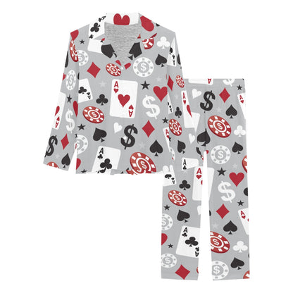 Casino Pattern Print Design 01 Women's Long Pajama Set