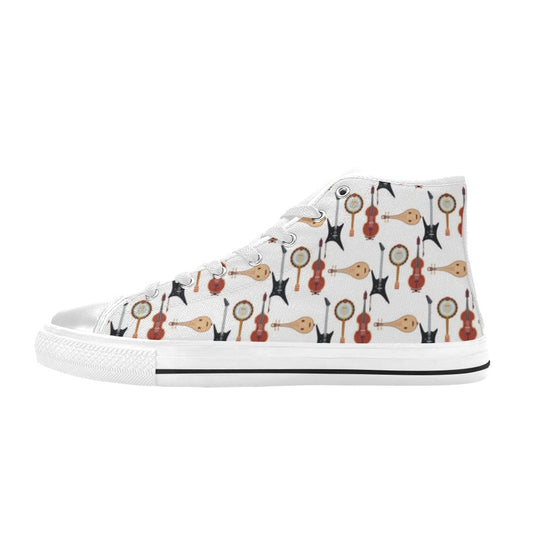 Banjo Print Design LKS403 Men's High Top Canvas Shoes