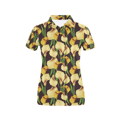 Lily Pattern Print Design LY013 Women's Polo Shirt
