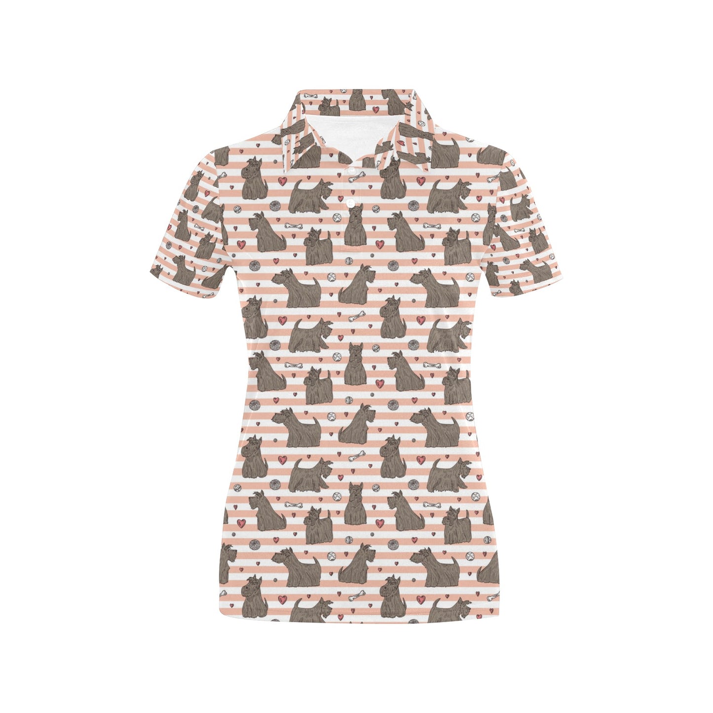Scottish Terriers Print Design LKS3016 Women's Polo Shirt