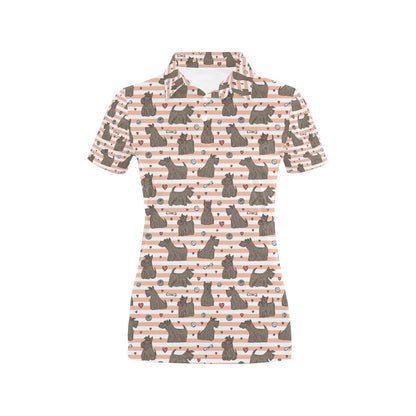 Scottish Terriers Print Design LKS3016 Women's Polo Shirt