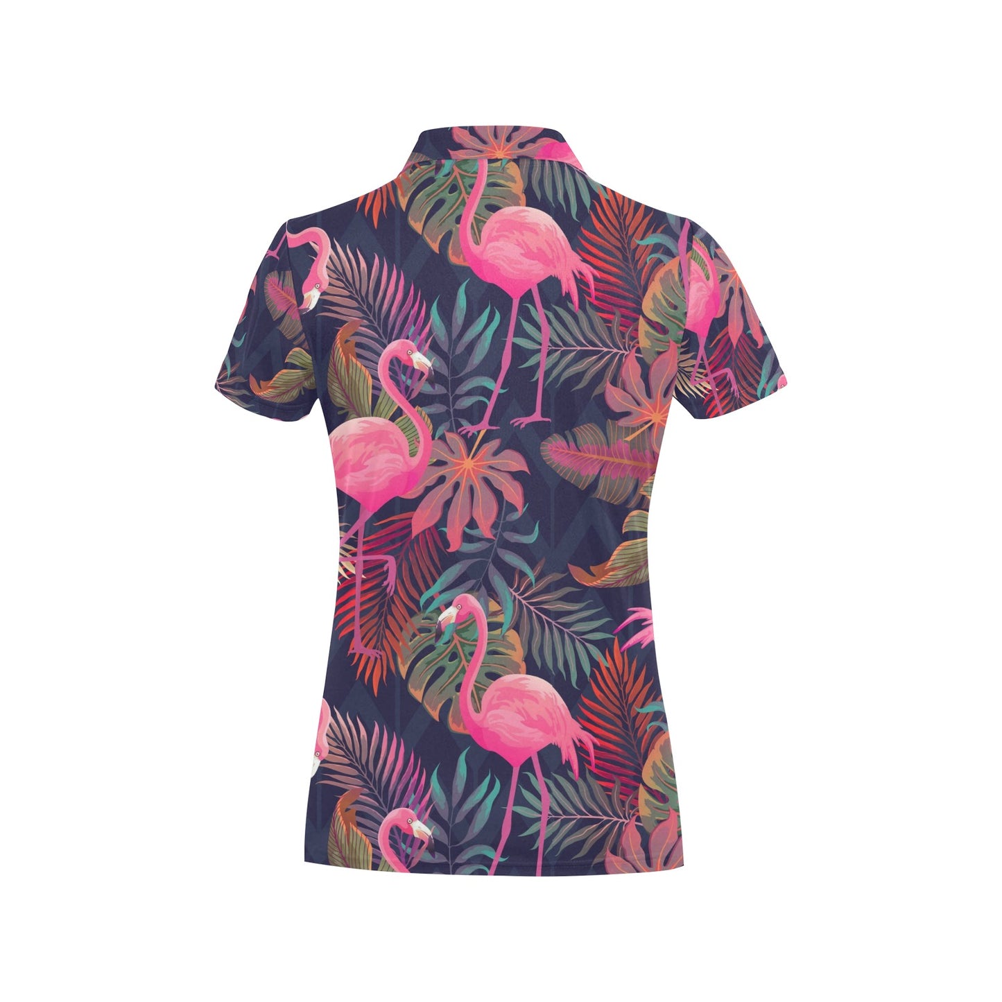 Flamingo Tropical Pattern Women's Polo Shirt